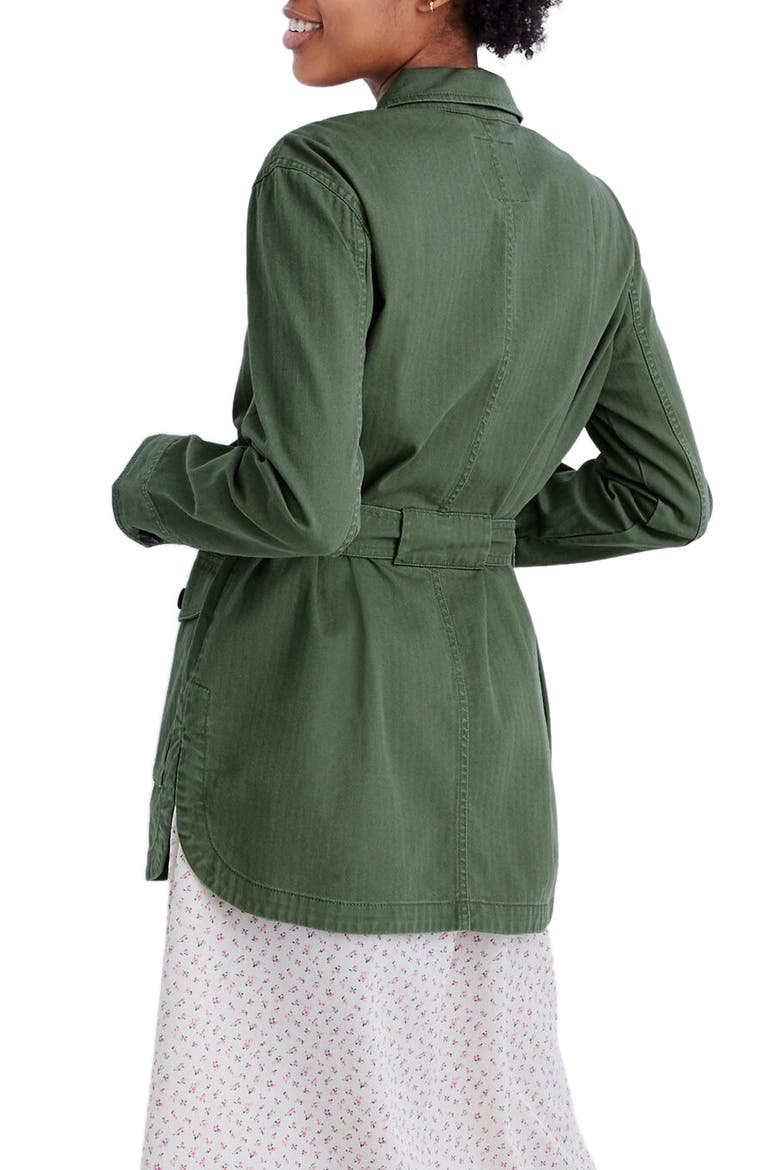 Tie Waist Military Jacket, Alternate, color, PALM TREE