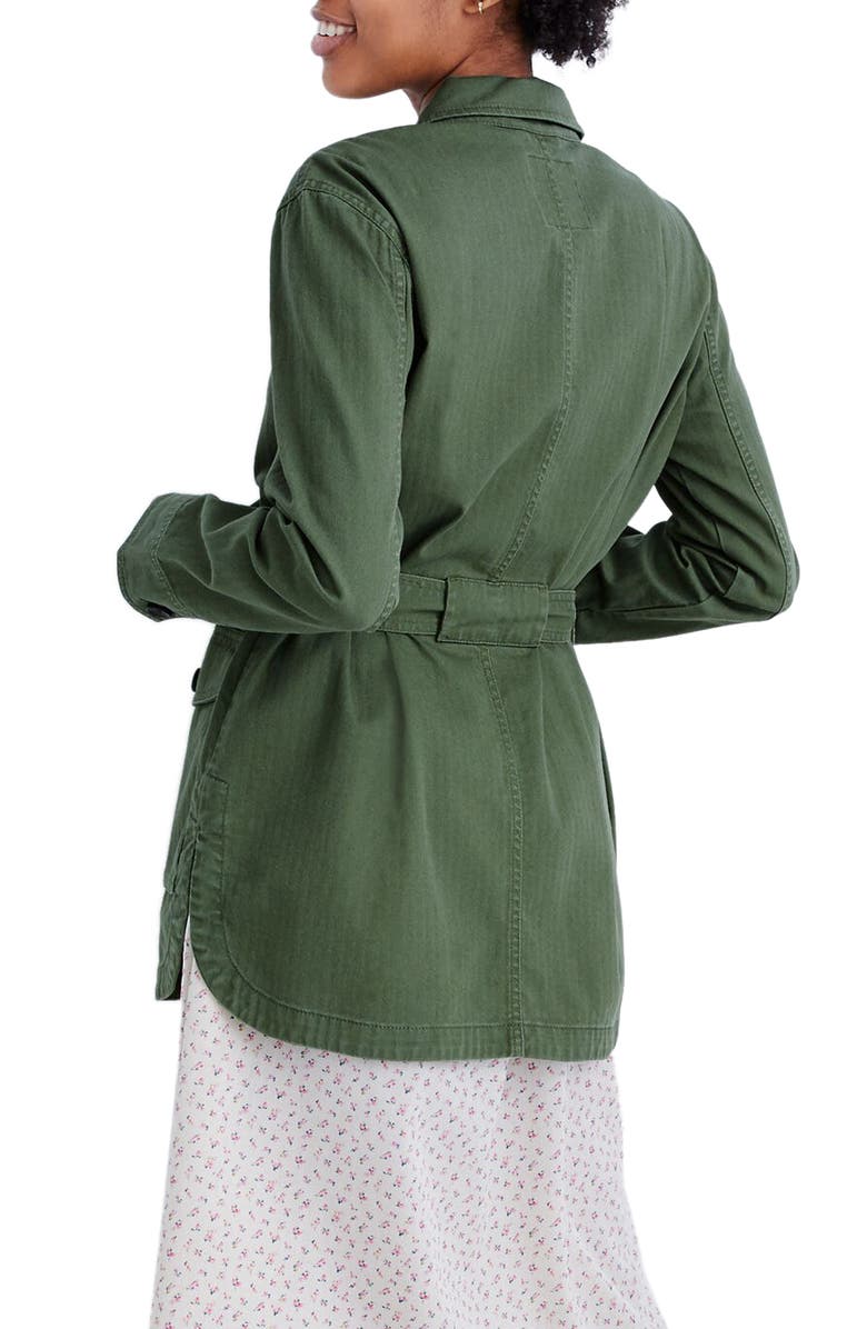 Madewell Tie Waist Military Jacket, Alternate, color, 