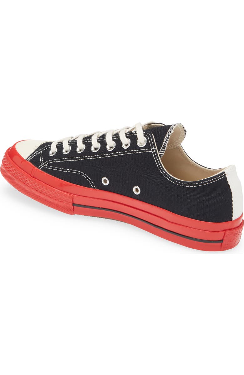 Comme des Garçons PLAY x Converse Chuck Taylor<sup>®</sup> Hidden Heart Red Sole Low Top Sneaker, Alternate, color,