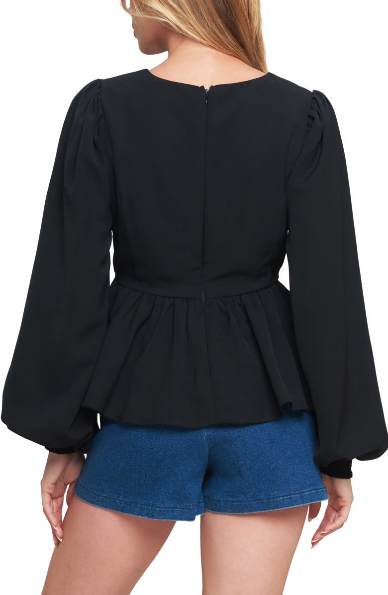 FLYING TOMATO Long Sleeve Woven Top, Alternate, color, Black