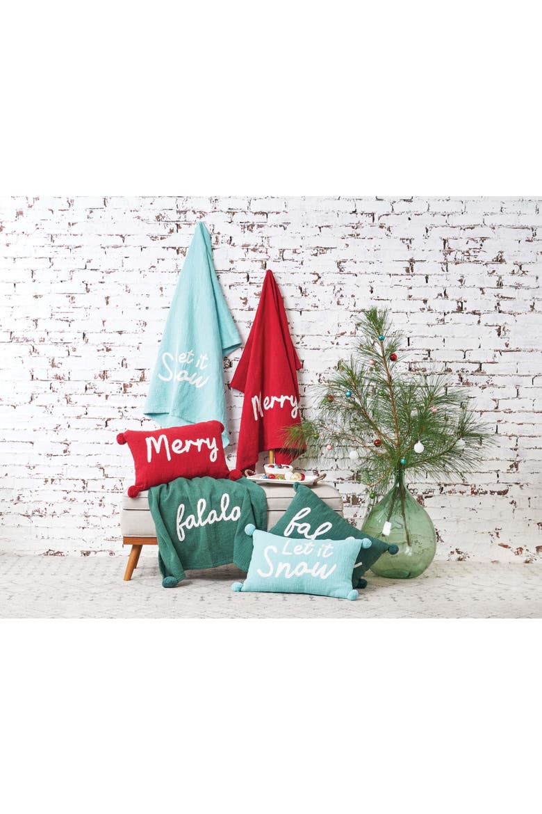 A Christmas Holiday Tufted Solid Pillow Collection, Alternate, color, Blue
