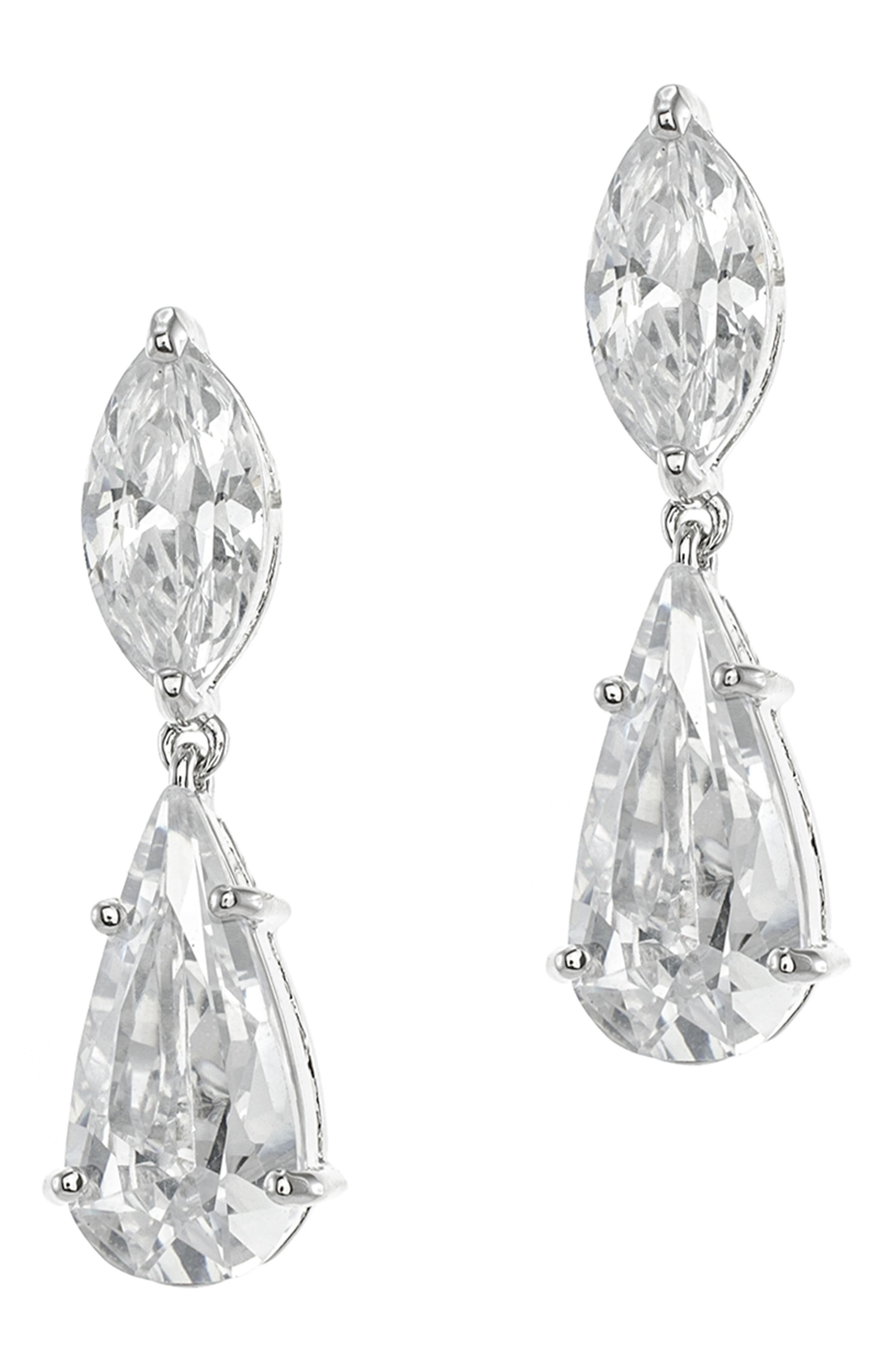 CZ by Kenneth Jay Lane Marquise & Pear Cubic Zirconia Drop Earrings