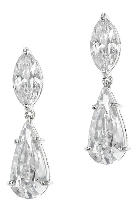 Marquise & Pear Cubic Zirconia Drop Earrings