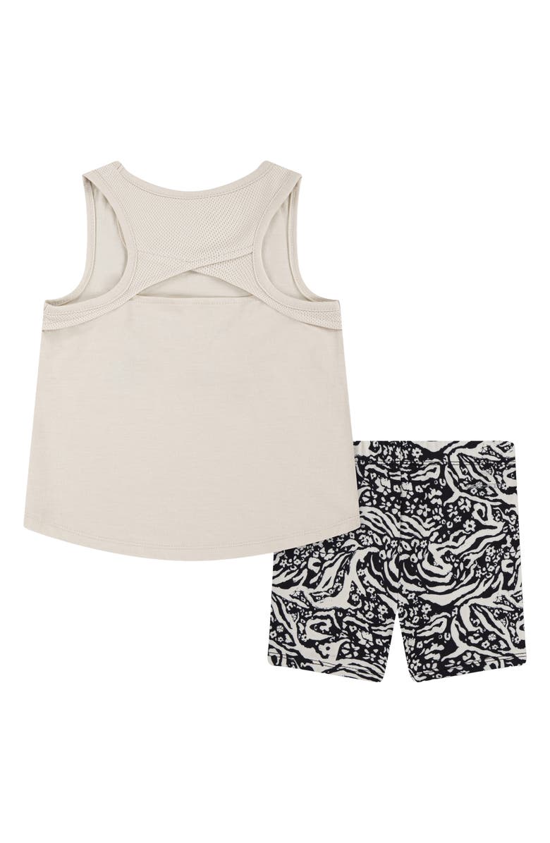 Baby Blue Vines Floral Peplum Tank & Bike Short