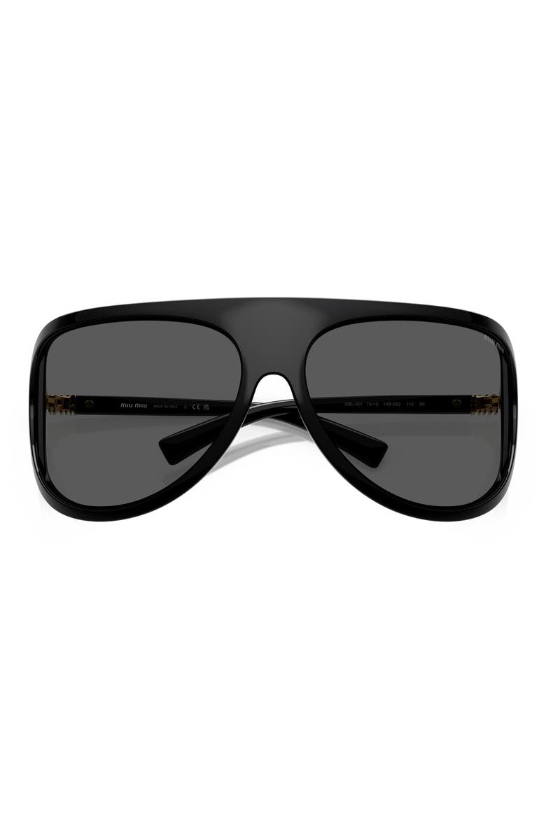 75mm Oversize Shield Sunglasses, Main, color, DARK GREY