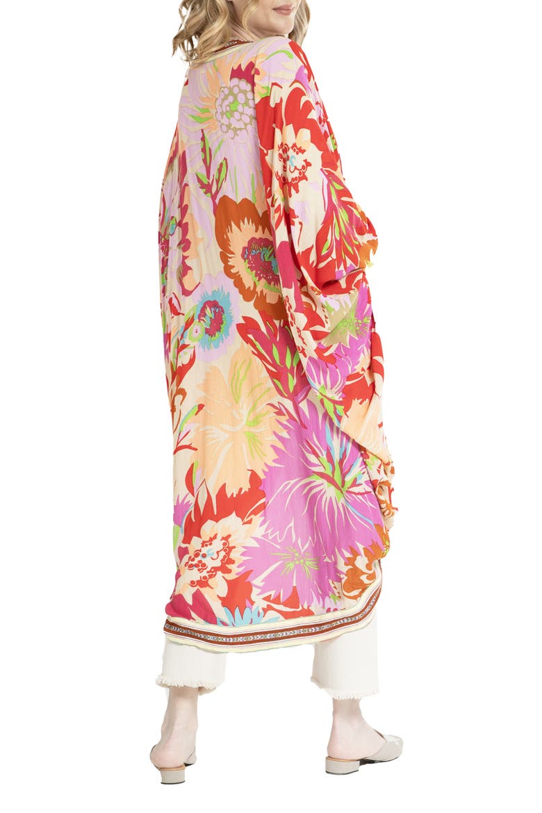 Floral Cocoon Duster, Alternate, color, PINK MULTI
