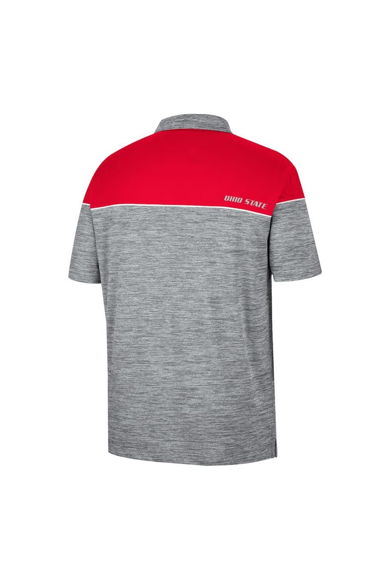 Men's Colosseum Heathered Gray/Scarlet Ohio State Buckeyes Birdie Polo, Alternate, color, Heather Gray