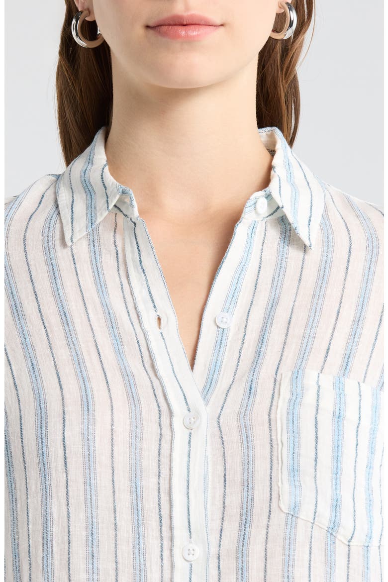 Charli Stripe Linen Blend Shirt, Alternate, color, WINDWARD STRIPE
