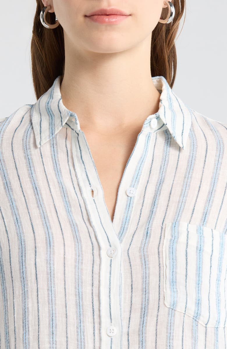 Rails Charli Stripe Linen Blend Shirt, Alternate, color, Windward Stripe