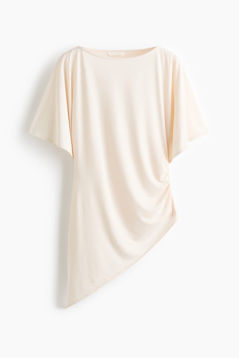 Asymmetric Butterfly-sleeved Top, Alternate, color, Cream