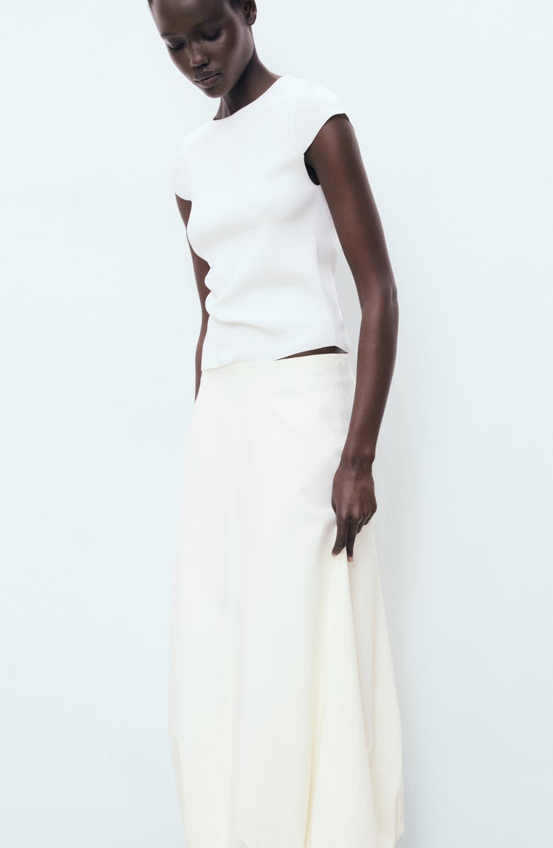 MANGO Balloon Maxi Skirt, Alternate, color, Ecru