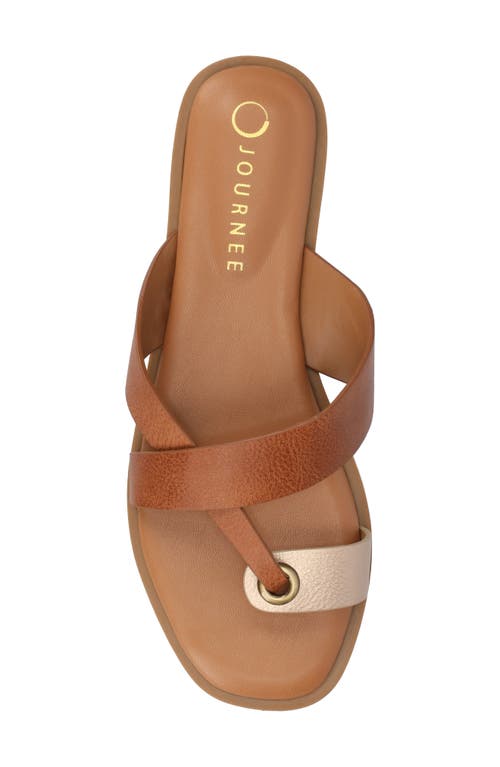 Journee Collection Prizzie Flat Slide Sandal In Champagne
