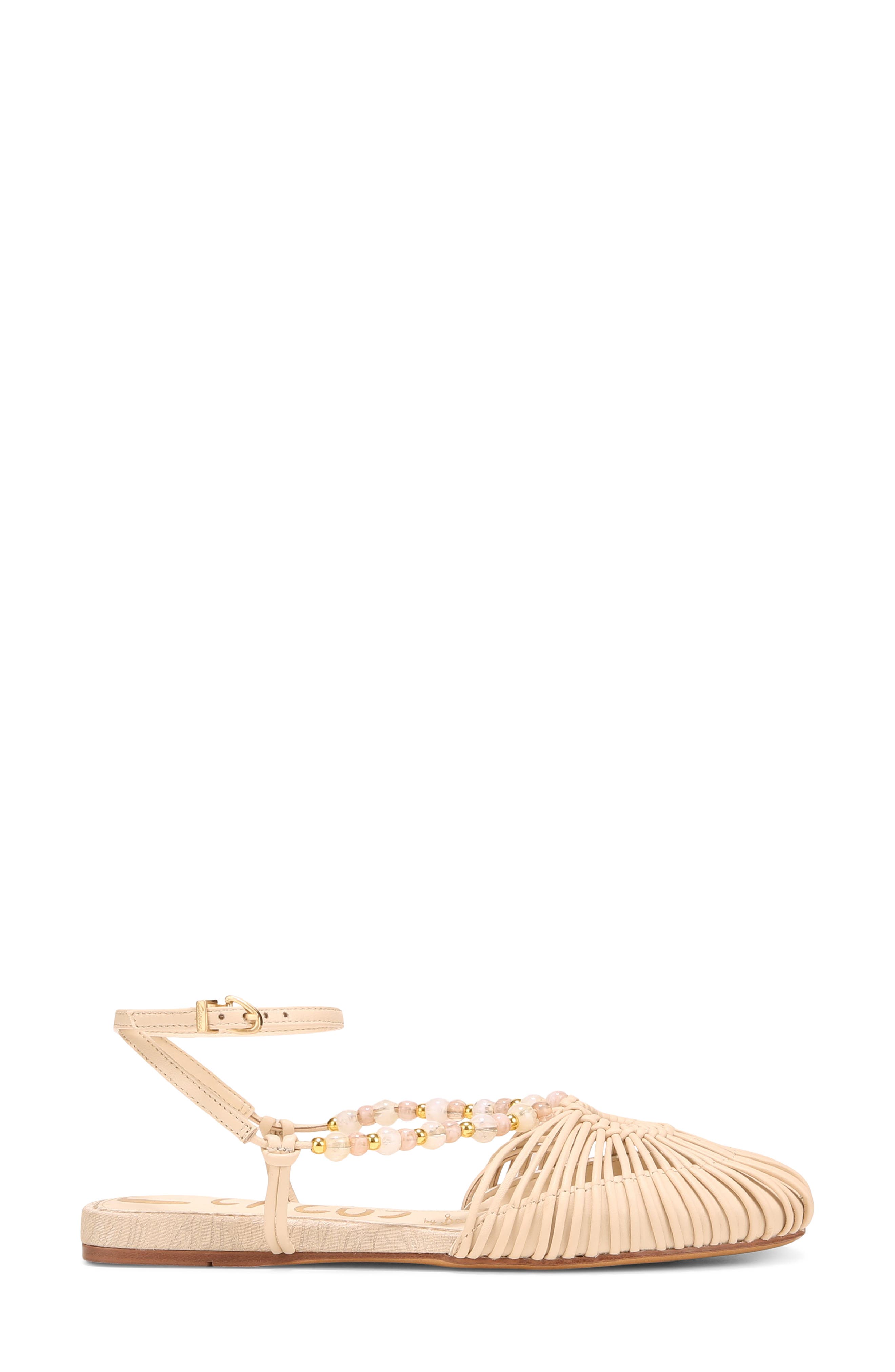 Kassie Ankle Strap Flat, Alternate, color, VANILLA BEAN