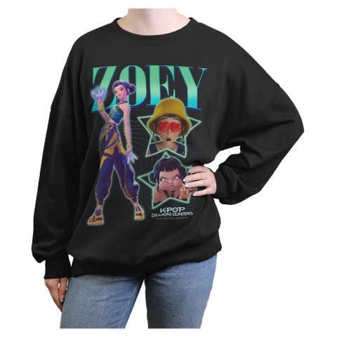 Junior's KPop Demon Hunters Zoey Stars Logo  Sweatshirt