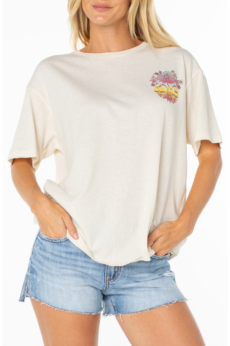 Sunset Oversize Cotton Graphic T-Shirt, Main, color, CLOUD DANCER