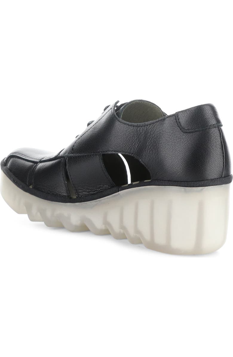 Fly London Bogi Platform Wedge Oxford, Alternate, color, 000 Black Mousse