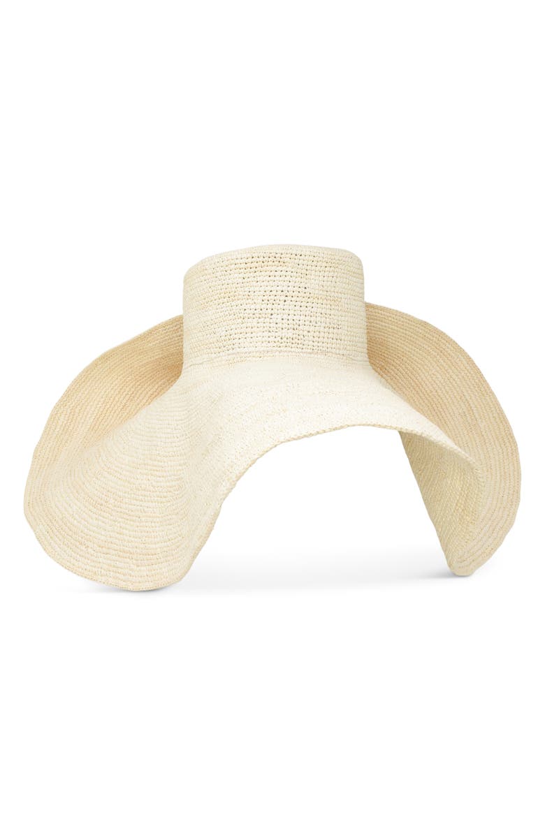 Gigi Burris Millinery Cleo Packable Crochet Straw Sun Hat, Alternate, color, Natural