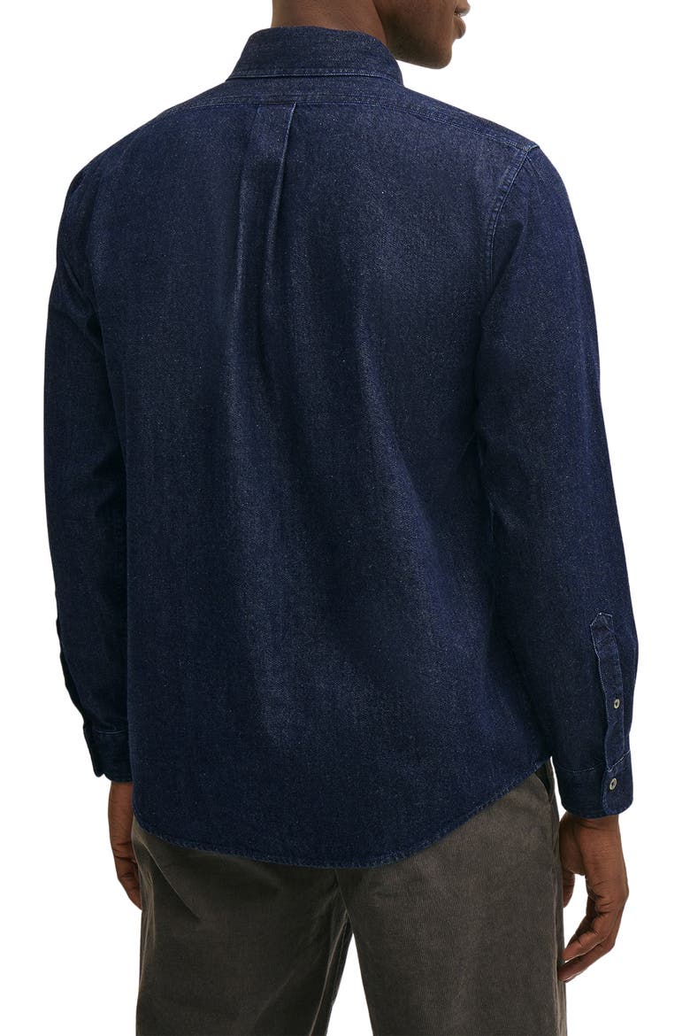 Denim Button-Down Shirt, Alternate, color, DARKWASH