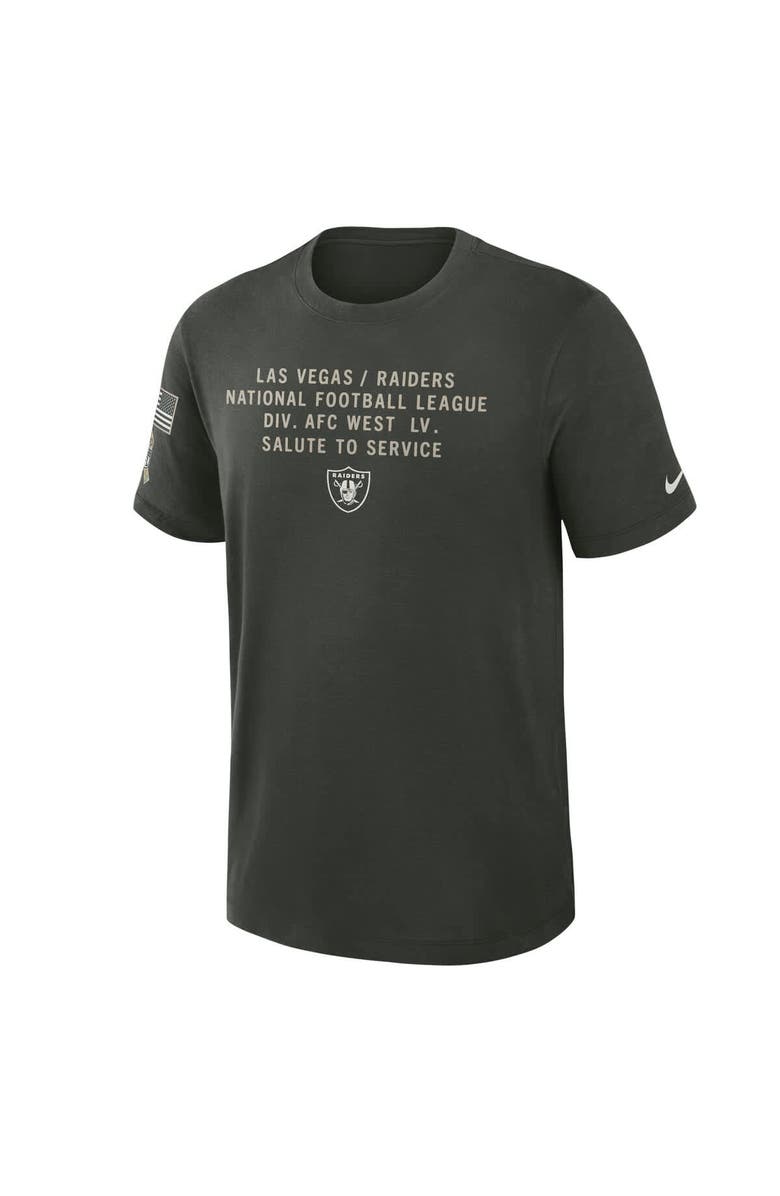 Nike Men's Nike Dark Green Las Vegas Raiders 2025 Salute to Service Sideline Slub Dri-FIT T-Shirt, Alternate, color, Dark Green
