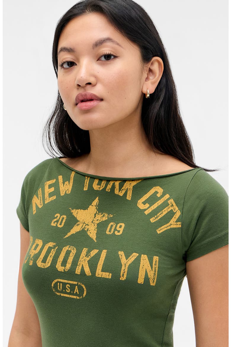 New York Slash Neck T-Shirt, Alternate, color, GREEN