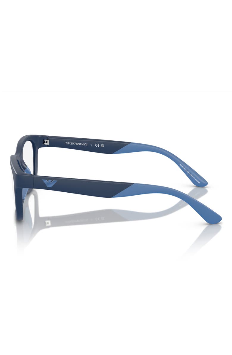 Emporio Armani Kids' 49mm Small Pillow Optical Glasses, Alternate, color, Matte Blue / Demo Lens