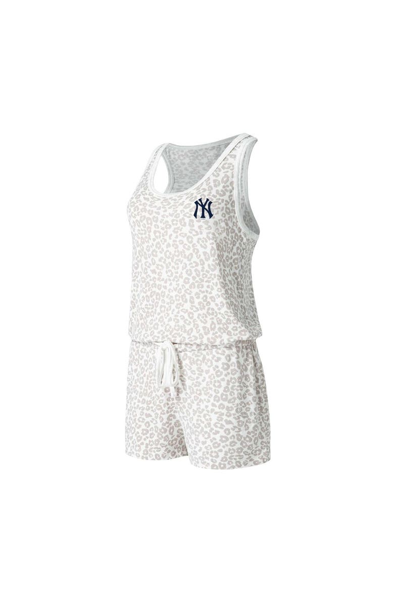 CONCEPTS SPORT Women's Concepts Sport Cream New York Yankees Montana Hacci Knit Romper, Main, color, Cream
