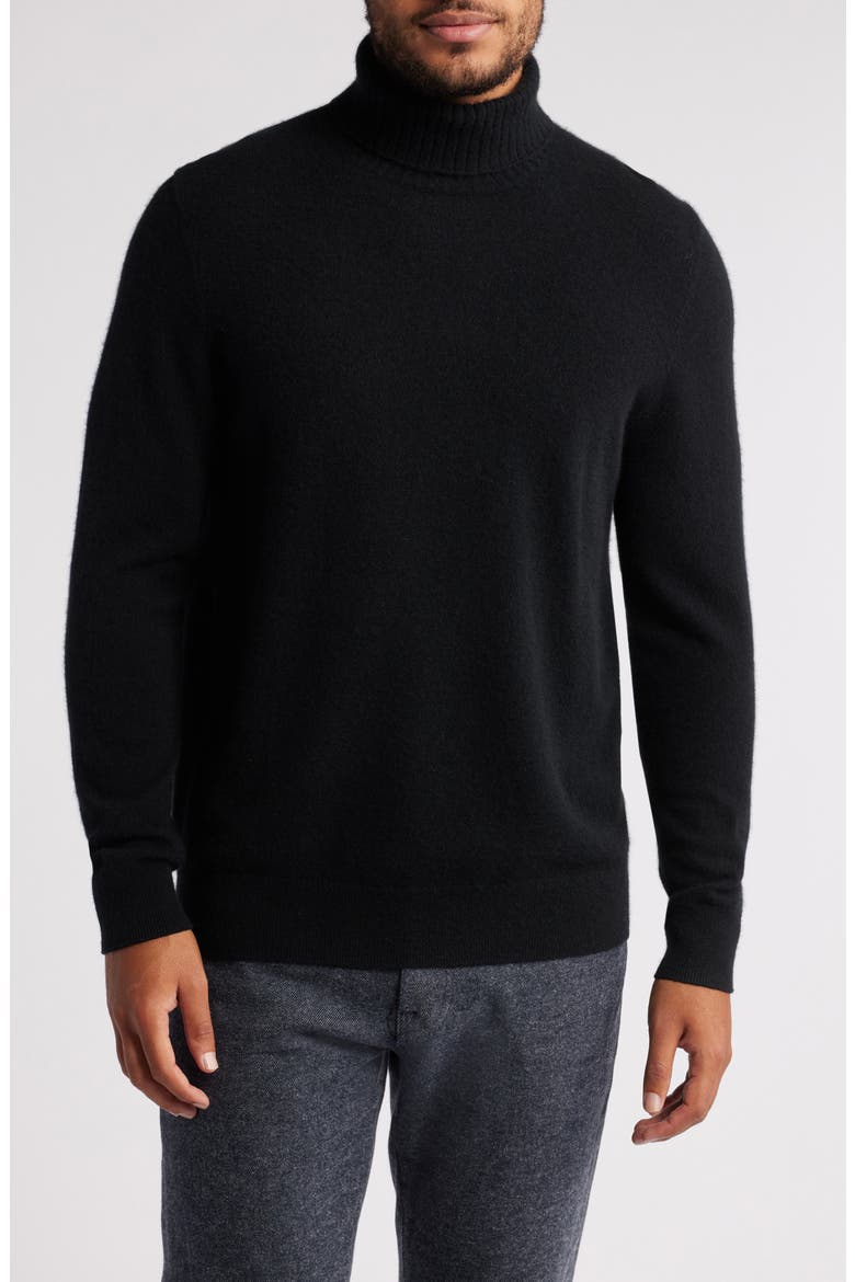 Cashmere Turtleneck Sweater, Main, color, BLACK CAVIAR
