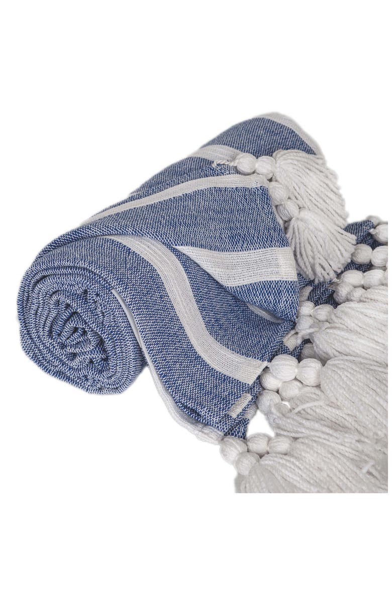 Nara Tassel Throw Blanket, Alternate, color, BLUE