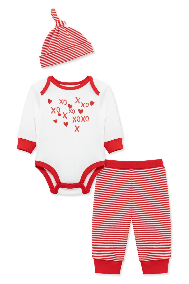 XO Bodysuit, Pants & Hat Set, Main, color, RED
