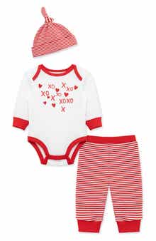 Little Me XO Bodysuit, Pants & Hat Set