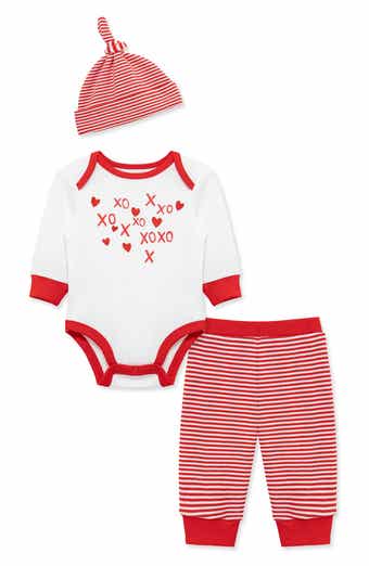 Little Me XO Bodysuit, Pants & Hat Set