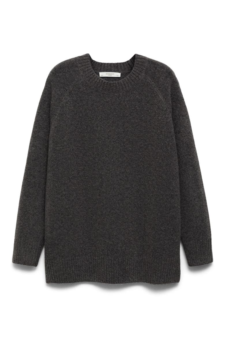 Crewneck Raglan Sleeve Sweater, Alternate, color, CHARCOAL