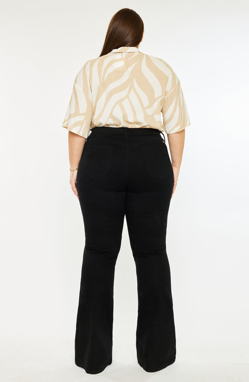 Kancan Gabriel Mid Rise Flare Jeans In Black