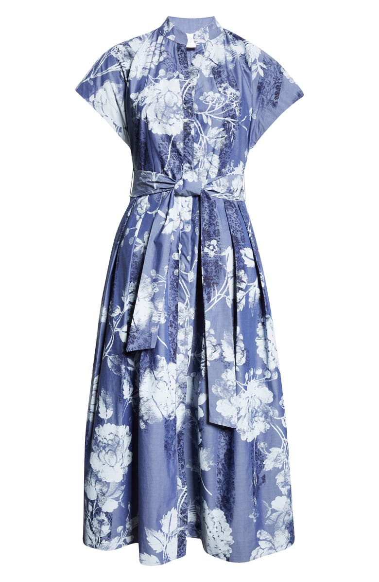 Eleventy Floral Print Cotton Poplin Shirtdress, Alternate, color, 