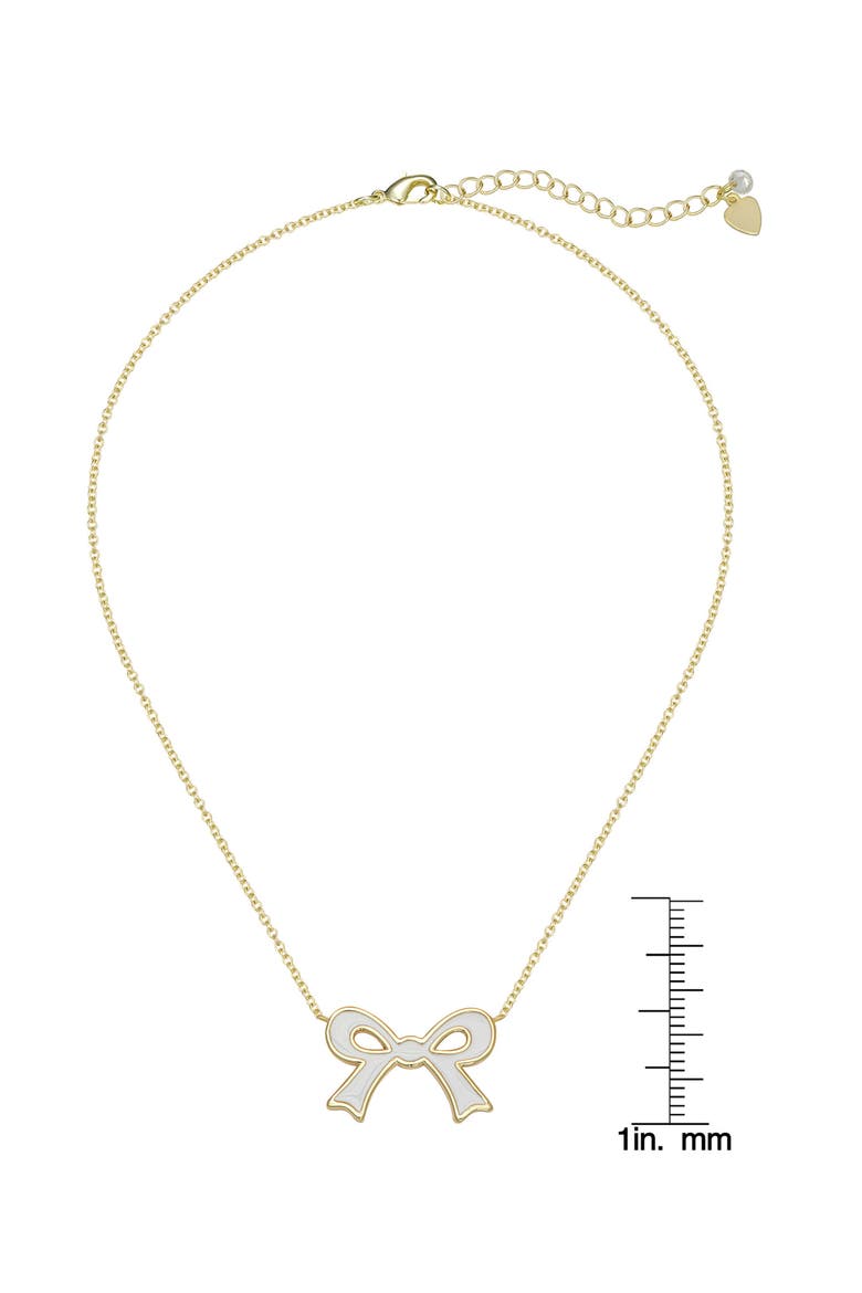 Kids' Flat Bow Pendant Necklace, Alternate, color, WHITE