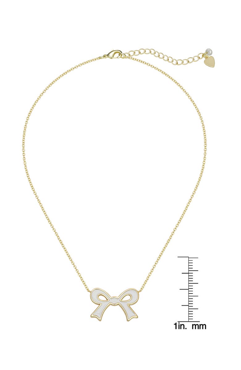 Lily Nily Kids' Flat Bow Pendant Necklace, Alternate, color, White