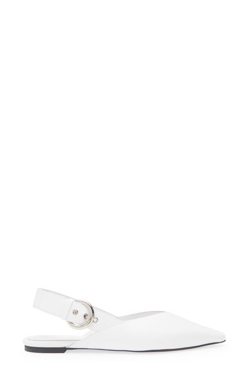 Jeffrey Campbell Scone Slingback Pointed Toe Flat In White