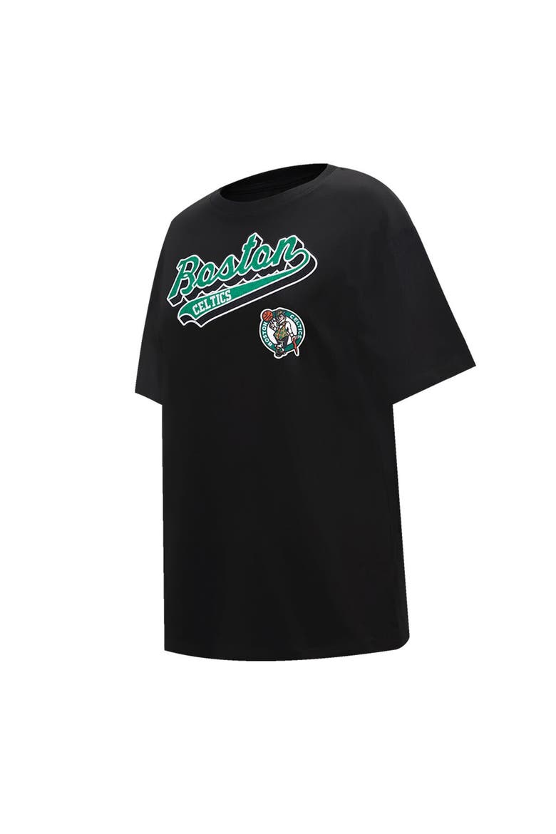 Women's Pro Standard Black Boston Celtics Script Boyfriend T-Shirt, Alternate, color, Black