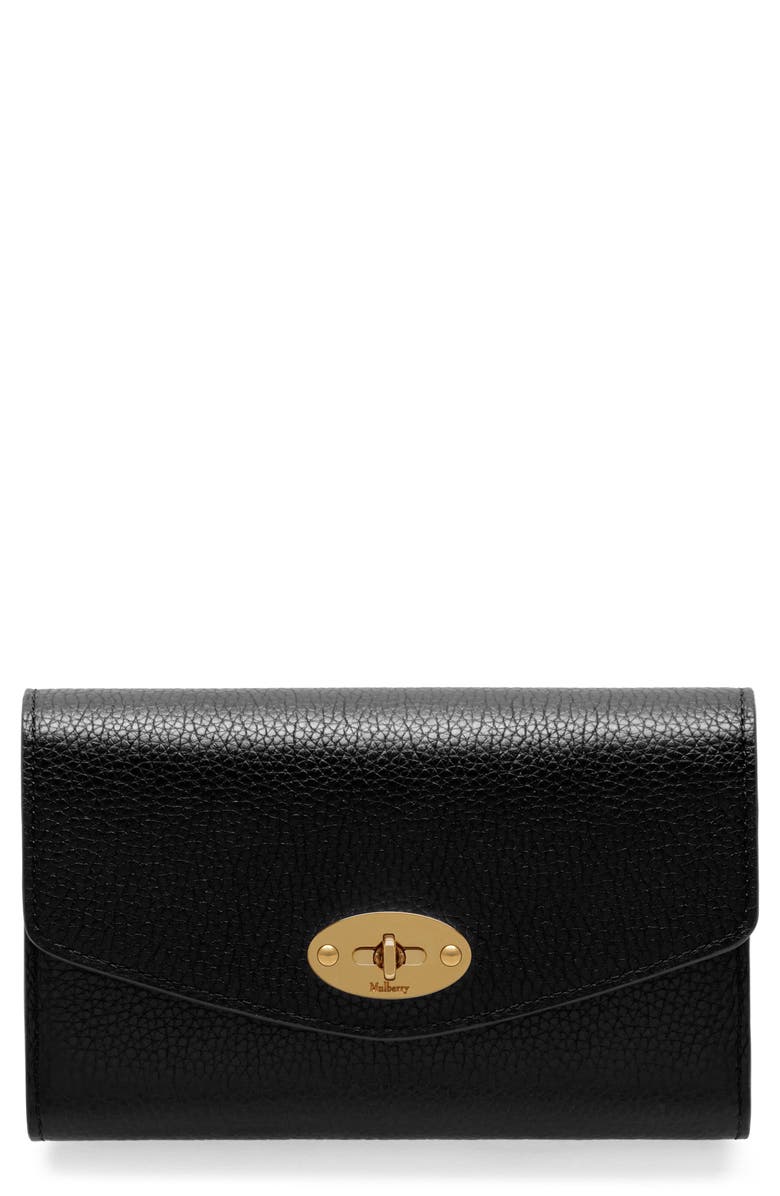 Mulberry Medium Darley Leather Continental Wallet, Main, color, Black