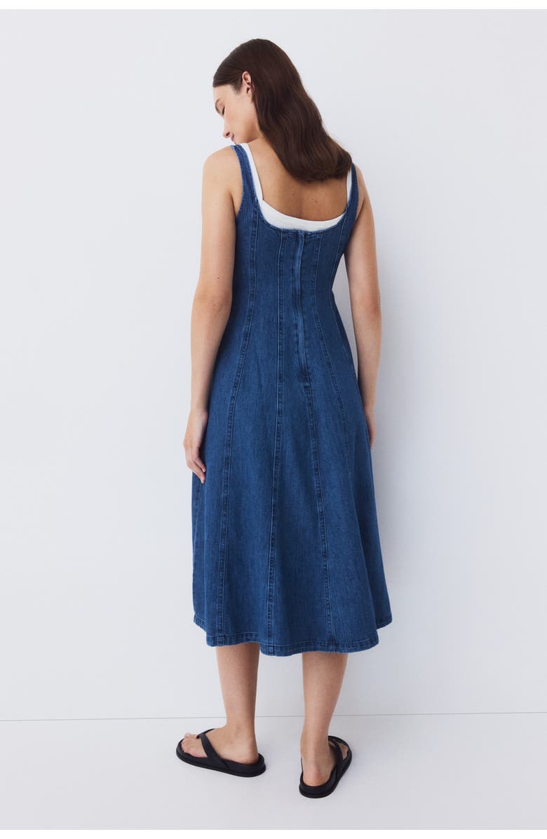 H&M Mama Denim Midi Dress, Alternate, color, Denim Blue