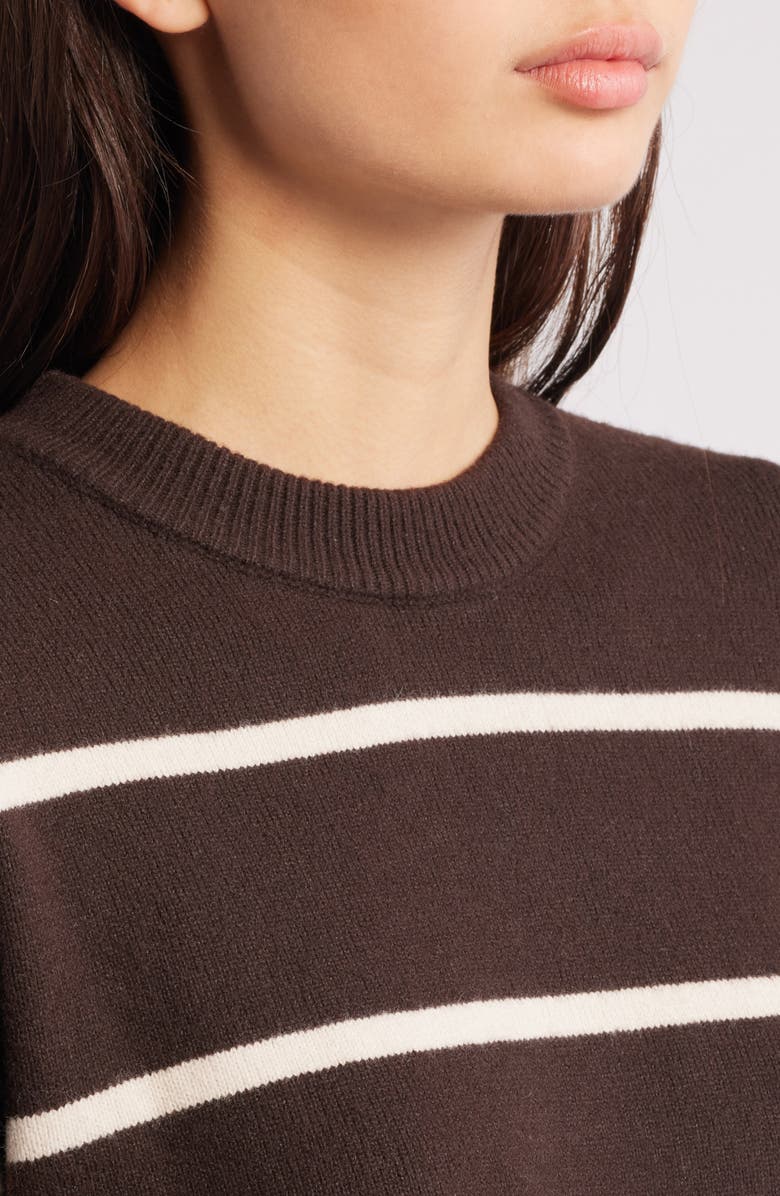 MANGO Marina Stripe Sweater, Alternate, color, Chocolate