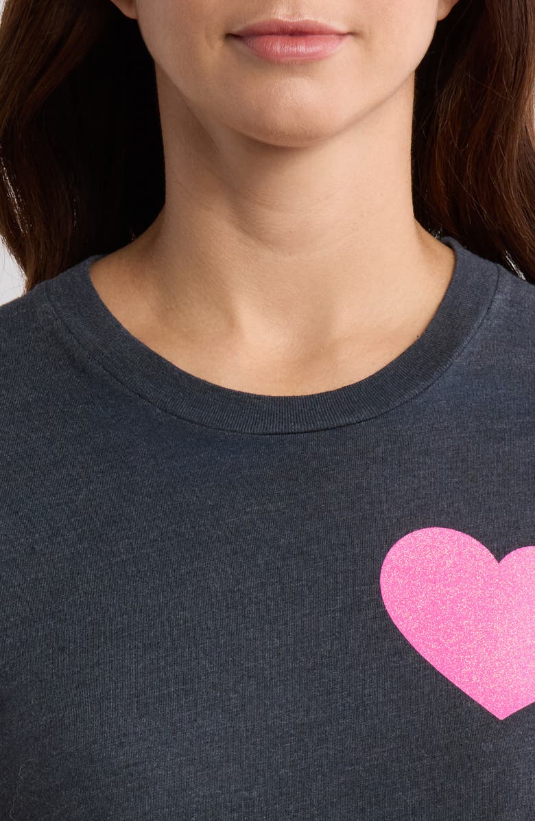 Aviator Nation Glitter Heart Crop T-Shirt, Alternate, color, 