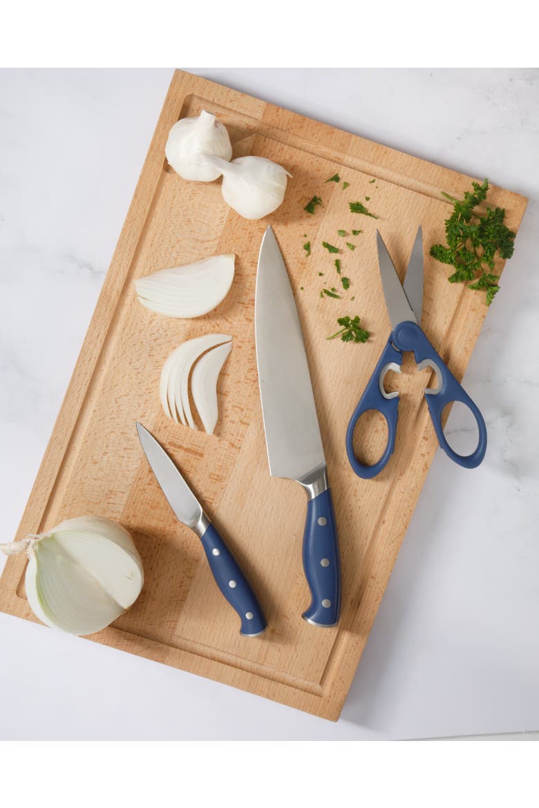 Greeley 14-Piece High-Carbon Stainless Steel Knife Block Set, Alternate, color, Navy Blue