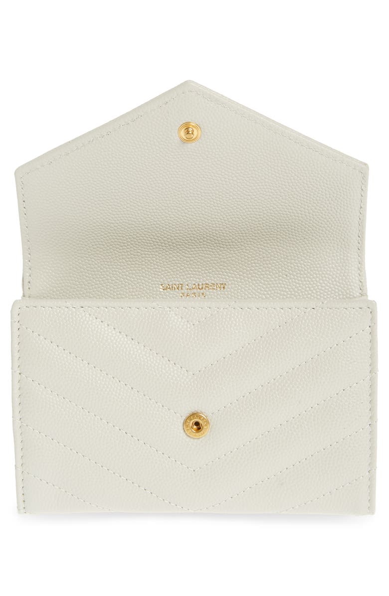 Saint Laurent 'Monogram' Quilted Leather French Wallet, Alternate, color, Cremasoft