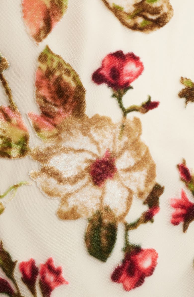 Rare London Cowl Neck Bias Cut Devoré Minidress, Alternate, color, Rose Devore