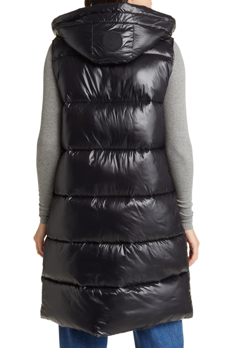 Save The Duck Iria Quilted Nylon Hooded Longline Vest, Alternate, color, 