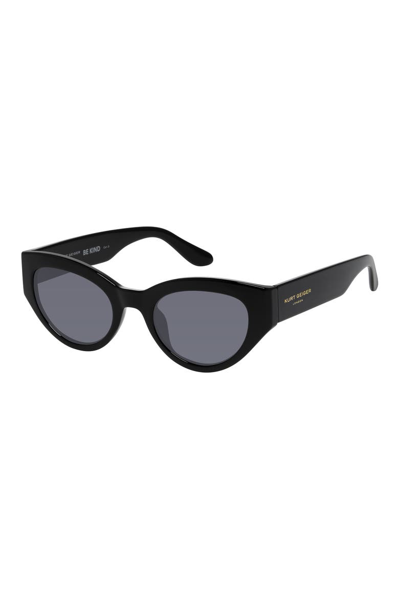 52mm Cat Eye Sunglasses, Alternate, color, BLACK