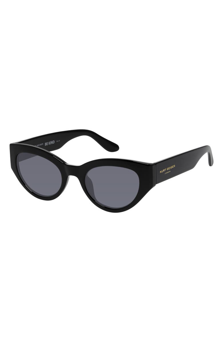 Kurt Geiger London 52mm Cat Eye Sunglasses, Alternate, color, Black