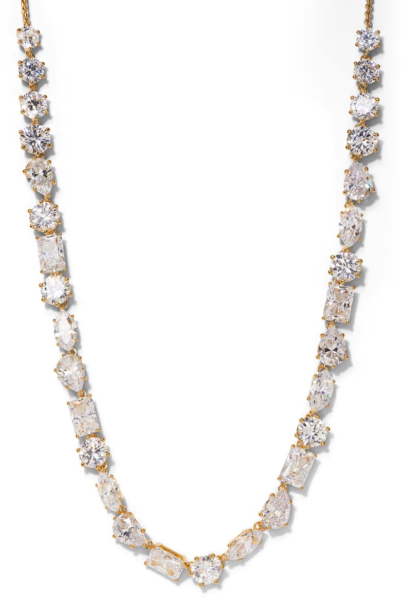 Nadri Beatrix Mixed Cubic Zirconia Necklace, Main, color, Gold