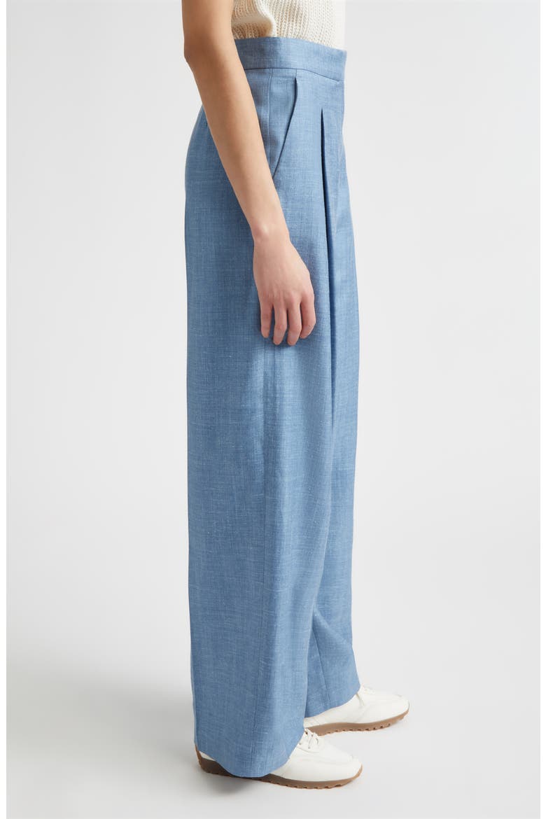 Wool, Silk & Linen Straight Leg Pants, Alternate, color, 130 SKY BLUE